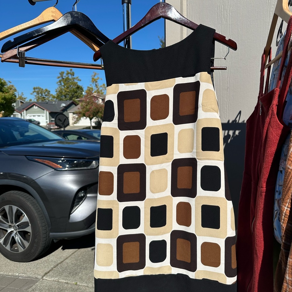 Retro Geometric Patterned Shift Dress